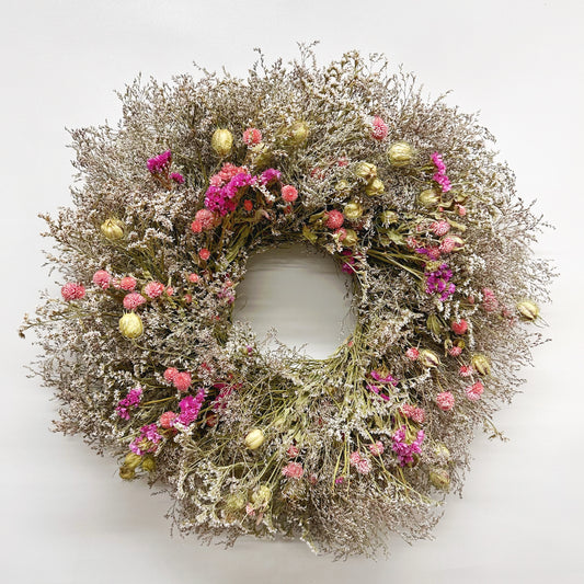 Dried Caspia and Blush Wreath