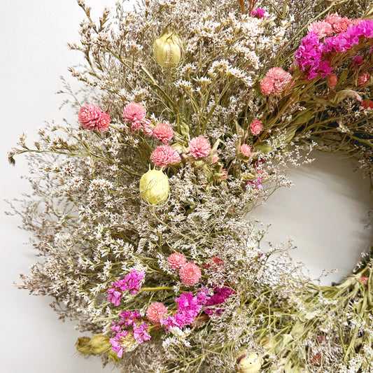 Dried Caspia and Blush Wreath