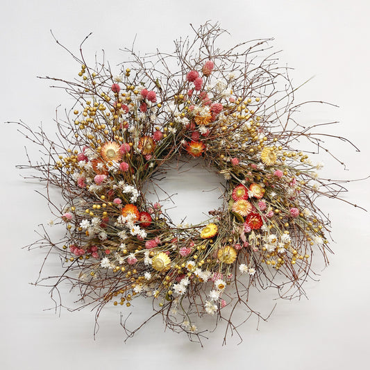 Dried Eden Strawflowers Wreath