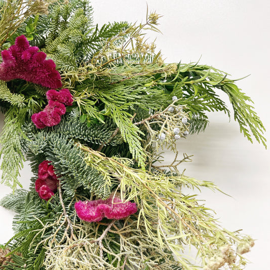 Fresh Evergreens Ethereal Celosia Wreath