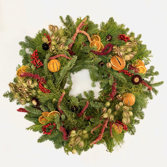Fresh Evergreens Nostalgic Citrus Wreath