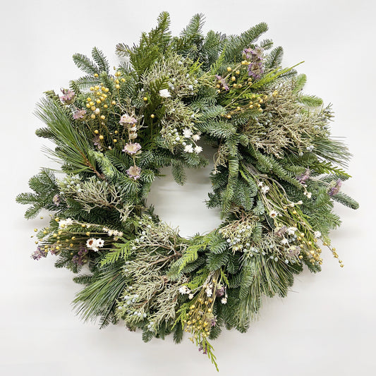 Fresh Evergreens Winter Glow Wreath