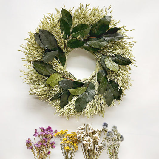 DIY Dried and Preserved Basil Wreath and Colorful Bundles Kit