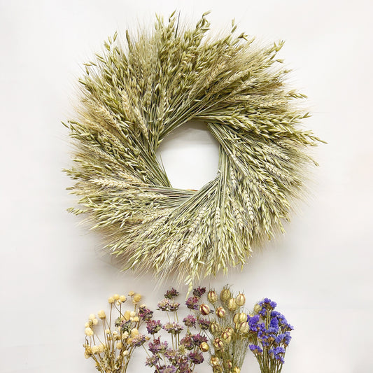 DIY Dried Oats Wreath and Purple Bundles Kit