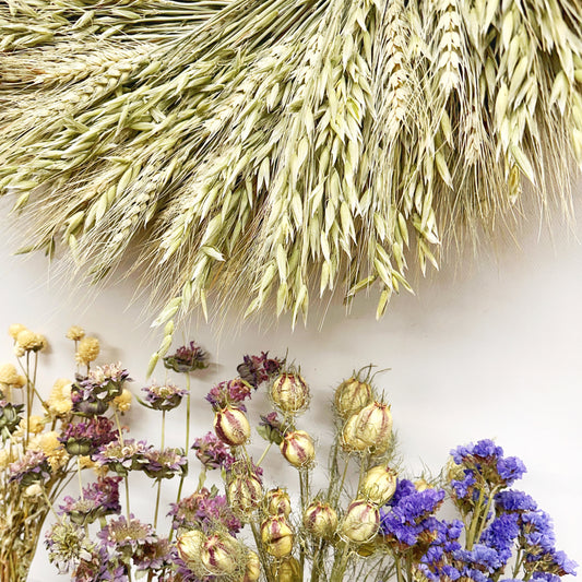 DIY Dried Oats Wreath and Purple Bundles Kit