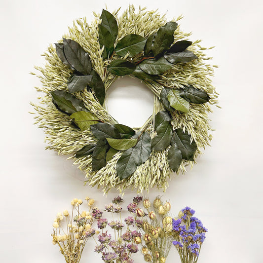 DIY Dried and Preserved Basil Wreath and Purple Bundles Kit