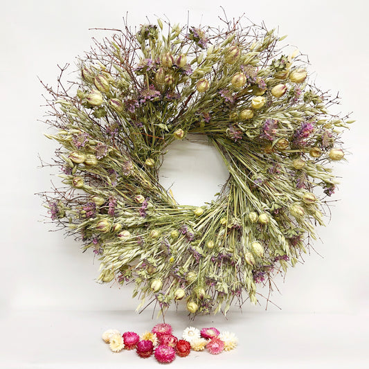DIY Dried Woods Wreath and Colorful Strawflowers Kit