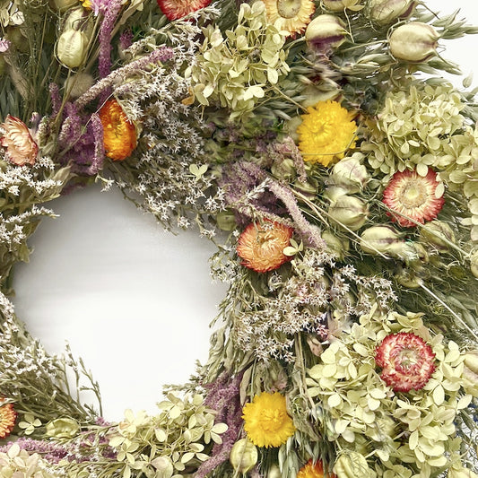 Dried Hydrangea Medley Wreath