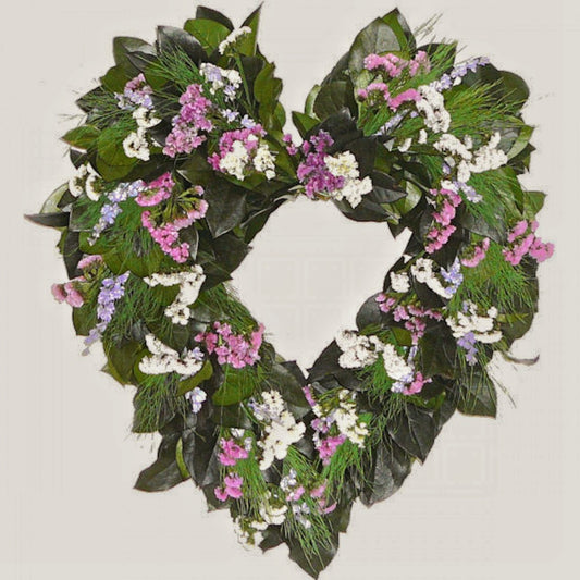 Dried and Preserved Basil Heart Wreath