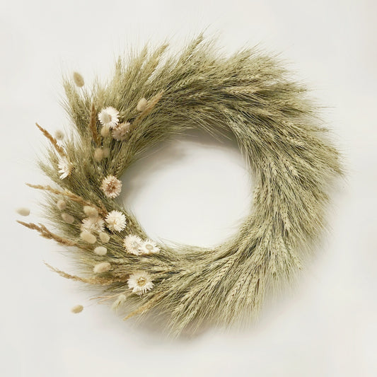 Dried Artful Wheat Wreath