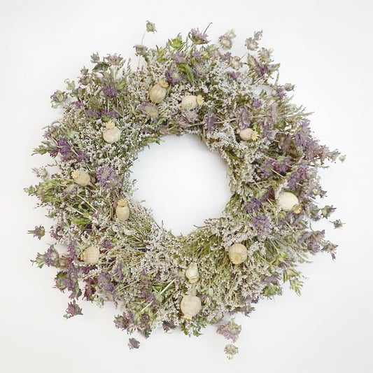 Dried Poppies and Lemon Mint Wreath