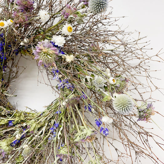 Dried Echinops Thistle Wreath